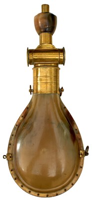 Lot A 19TH CENTURY FRENCH POWDER FLASK OF BOSCHE FORM