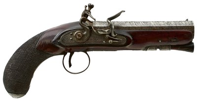 Lot 255 - A 15-BORE IRISH FLINTLOCK TRAVELLING PISTOL BY BYRNE OF DUBLIN