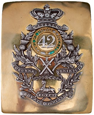 Lot AN OFFICER'S SHOULDER BELT PLATE TO THE 42ND REGIMENT OF FOOT (ROYAL HIGHLANDERS)