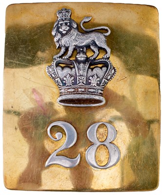 Lot AN OFFICER'S SHOULDER BELT PLATE TO THE 28TH REGIMENT OF FOOT (NORTH GLOUCESTERSHIRE)