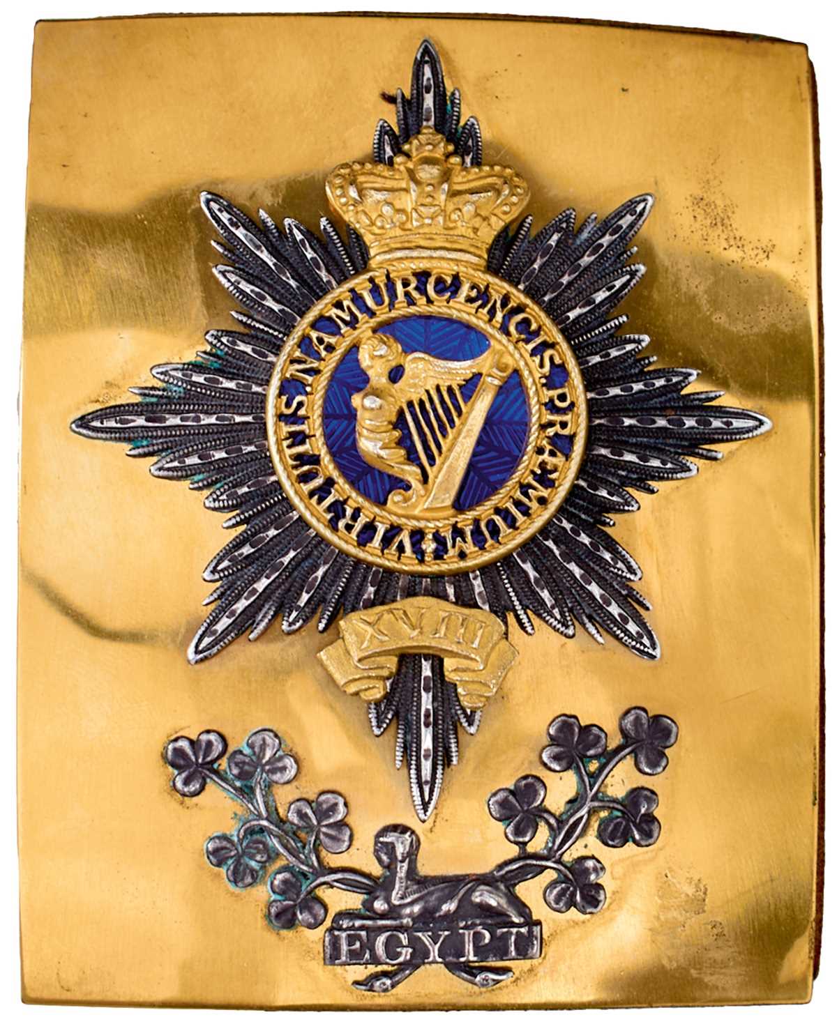 Lot 727 - AN OFFICER'S SHOULDER BELT PLATE TO THE 18TH REGIMENT OF FOOT (THE ROYAL IRISH)
