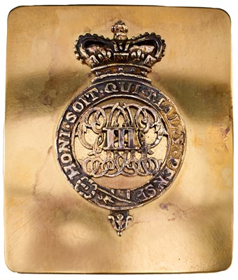 Lot A WATERLOO PERIOD OFFICER'S SHOULDER BELT PLATE TO THE 1ST REGIMENT OF FOOT (GRENADIER GUARDS)