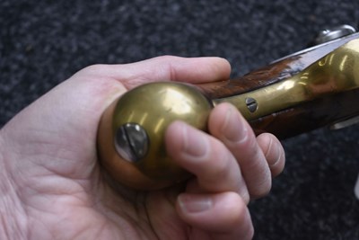 Lot 338 - A TRAFALGAR PERIOD .570 CALIBRE FLINTLOCK LONG SEA SERVICE PISTOL