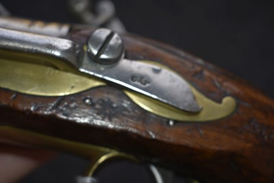 Lot 338 - A TRAFALGAR PERIOD .570 CALIBRE FLINTLOCK LONG SEA SERVICE PISTOL