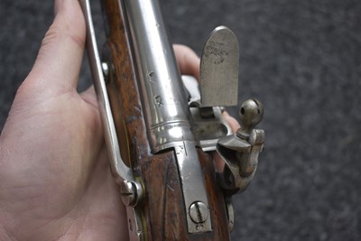 Lot 338 - A TRAFALGAR PERIOD .570 CALIBRE FLINTLOCK LONG SEA SERVICE PISTOL