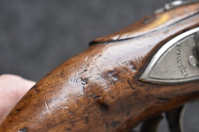 Lot 338 - A TRAFALGAR PERIOD .570 CALIBRE FLINTLOCK LONG SEA SERVICE PISTOL