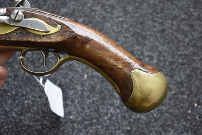 Lot 338 - A TRAFALGAR PERIOD .570 CALIBRE FLINTLOCK LONG SEA SERVICE PISTOL