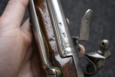 Lot 338 - A TRAFALGAR PERIOD .570 CALIBRE FLINTLOCK LONG SEA SERVICE PISTOL