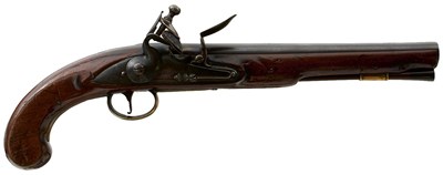 Lot 240 - A PAIR OF 20-BORE FLINTLOCK HOLSTER OR OFFICER'S PISTOLS BY DAVIDSON OF LONDON