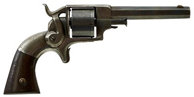 Lot 336 - A .32 RIMFIRE OBSOLETE CALIBRE SIX-SHOT ALLEN & WHEELOCK SIDE HAMMER REVOLVER