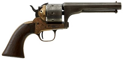 Lot 338 - A .32 RIMFIRE OBSOLETE CALIBRE SEVEN-SHOT MOORE'S PATENT BELT REVOLVER