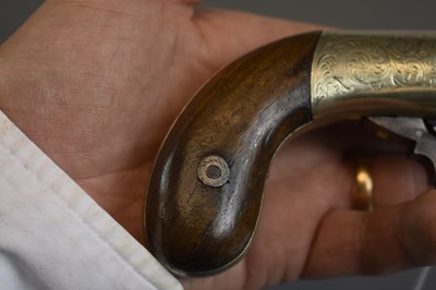 Lot 346 - A SMALL BORE SIX-SHOT PERCUSSION PEPPERBOX REVOLVER BY COOPER