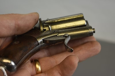 Lot 347 - A 7MM CALIBRE SIX-SHOT RIFLED PINFIRE PEPPERBOX REVOLVER BY CHAMELOT DELVIGNE