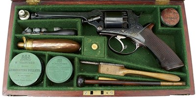 Lot 353 - A CASED 54-BORE FIVE-SHOT PERCUSSION FOURTH MODEL TRANTER REVOLVER