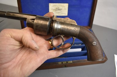 Lot 354 - A CASED 80-BORE SIX-SHOT PERCUSSION TRANSITIONAL REVOLVER