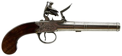 Lot 363 - A 50-BORE FLINTLOCK BOXLOCK POCKET PISTOL BY BARBAR