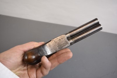 Lot 365 - AN 80-BORE PERCUSSION DOUBLE BARRELLED POCKET PISTOL