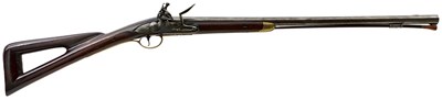 Lot 386 - A .650 CALIBRE FLINTLOCK SKELETON STOCKED COACHING CARBINE BY GRIFFIN