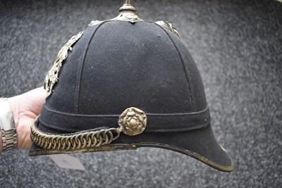 Lot 713 - A VOLUNTEER ARTILLERY OFFICER'S BLUE CLOTH HELMET