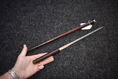 Lot 897 - AN EARLY 20TH CENTURY SWAGGER SWORD STICK OR BATON BY SWAINE & ADENEY LTD