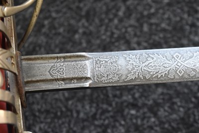 Lot 696 - A FIRST WAR PERIOD SCOTTISH BASKET HILTED SWORD TO THE SEAFORTH HIGHLANDERS