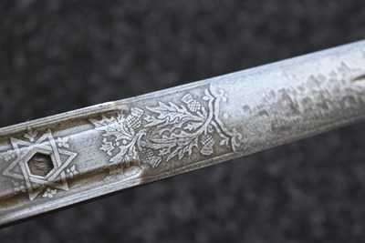 Lot 696 - A FIRST WAR PERIOD SCOTTISH BASKET HILTED SWORD TO THE SEAFORTH HIGHLANDERS