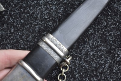 Lot 52 - A VERY RARE THIRD REICH POSTSCHUTZ PRESENTATION DAMASCUS BLADED DAGGER