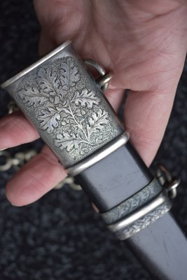 Lot 52 - A VERY RARE THIRD REICH POSTSCHUTZ PRESENTATION DAMASCUS BLADED DAGGER