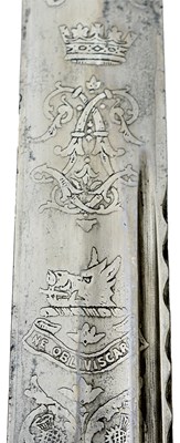 Lot 553 - A HALLMARKED SILVER MOUNTED SCOTTISH OFFICER'S DIRK OF THE ARGYLL & SUTHERLAND HIGHLANDERS