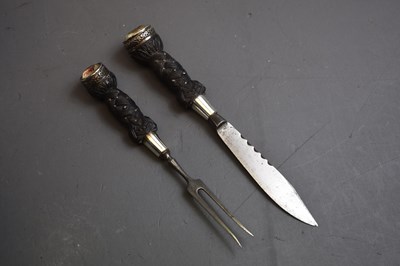Lot 553 - A HALLMARKED SILVER MOUNTED SCOTTISH OFFICER'S DIRK OF THE ARGYLL & SUTHERLAND HIGHLANDERS