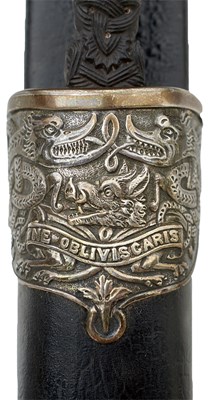 Lot 553 - A HALLMARKED SILVER MOUNTED SCOTTISH OFFICER'S DIRK OF THE ARGYLL & SUTHERLAND HIGHLANDERS