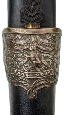 Lot 553 - A HALLMARKED SILVER MOUNTED SCOTTISH OFFICER'S DIRK OF THE ARGYLL & SUTHERLAND HIGHLANDERS