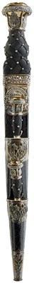 Lot 554 - A VICTORIAN HALLMARKED SILVER MOUNTED SCOTTISH OFFICER'S DIRK OF THE GORDON HIGHLANDERS