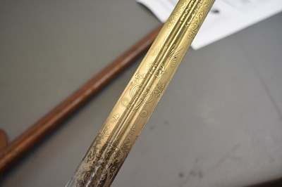 Lot 562 - A GVR SCOTTISH OFFICER'S BASKET HILTED BROAD SWORD