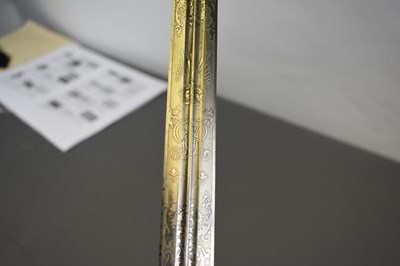 Lot 562 - A GVR SCOTTISH OFFICER'S BASKET HILTED BROAD SWORD