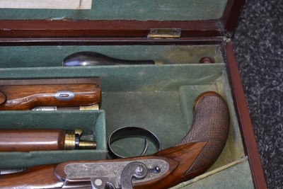 Lot 333 - A CASED PAIR OF .650 CALIBRE PERCUSSION OFFICER'S OR TRAVELLING PISTOLS BY WESTLEY RICHARDS
