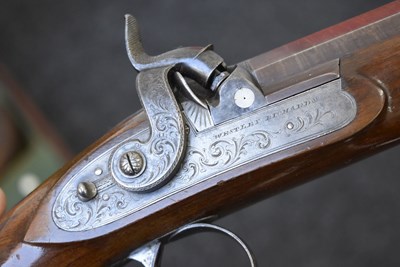 Lot 333 - A CASED PAIR OF .650 CALIBRE PERCUSSION OFFICER'S OR TRAVELLING PISTOLS BY WESTLEY RICHARDS