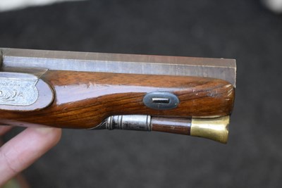 Lot 333 - A CASED PAIR OF .650 CALIBRE PERCUSSION OFFICER'S OR TRAVELLING PISTOLS BY WESTLEY RICHARDS