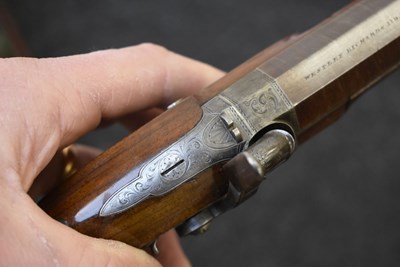 Lot 333 - A CASED PAIR OF .650 CALIBRE PERCUSSION OFFICER'S OR TRAVELLING PISTOLS BY WESTLEY RICHARDS