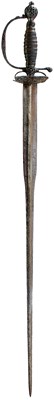 Lot AN 18TH CENTURY CHISELLED STEEL HILTED SMALLSWORD