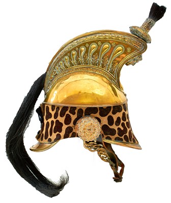 Lot A 19TH CENTURY FRENCH HEAVY CAVALRY HELMET TO THE 9TH DRAGOONS