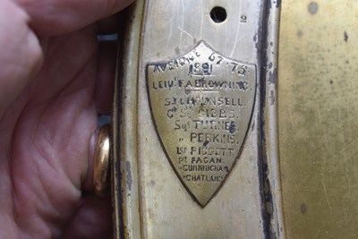 Lot 698 - A LATE 19TH CENTURY KING'S ROYAL RIFLE CORPS COMPANY CHALLENGE SHIELD