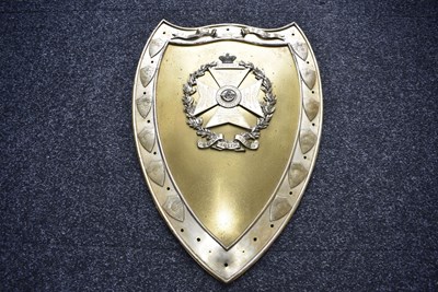 Lot 698 - A LATE 19TH CENTURY KING'S ROYAL RIFLE CORPS COMPANY CHALLENGE SHIELD