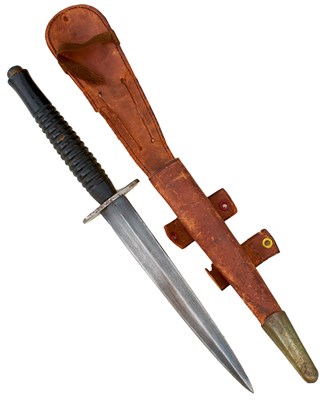 Lot A SCARCE FAIRBAIRN SYKES THIRD PATTERN WOOD GRIPPED RAF COMMANDO KNIFE