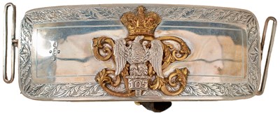 Lot AN OFFICER'S 1ST ROYAL DRAGOONS SILVER CROSS BELT POUCH