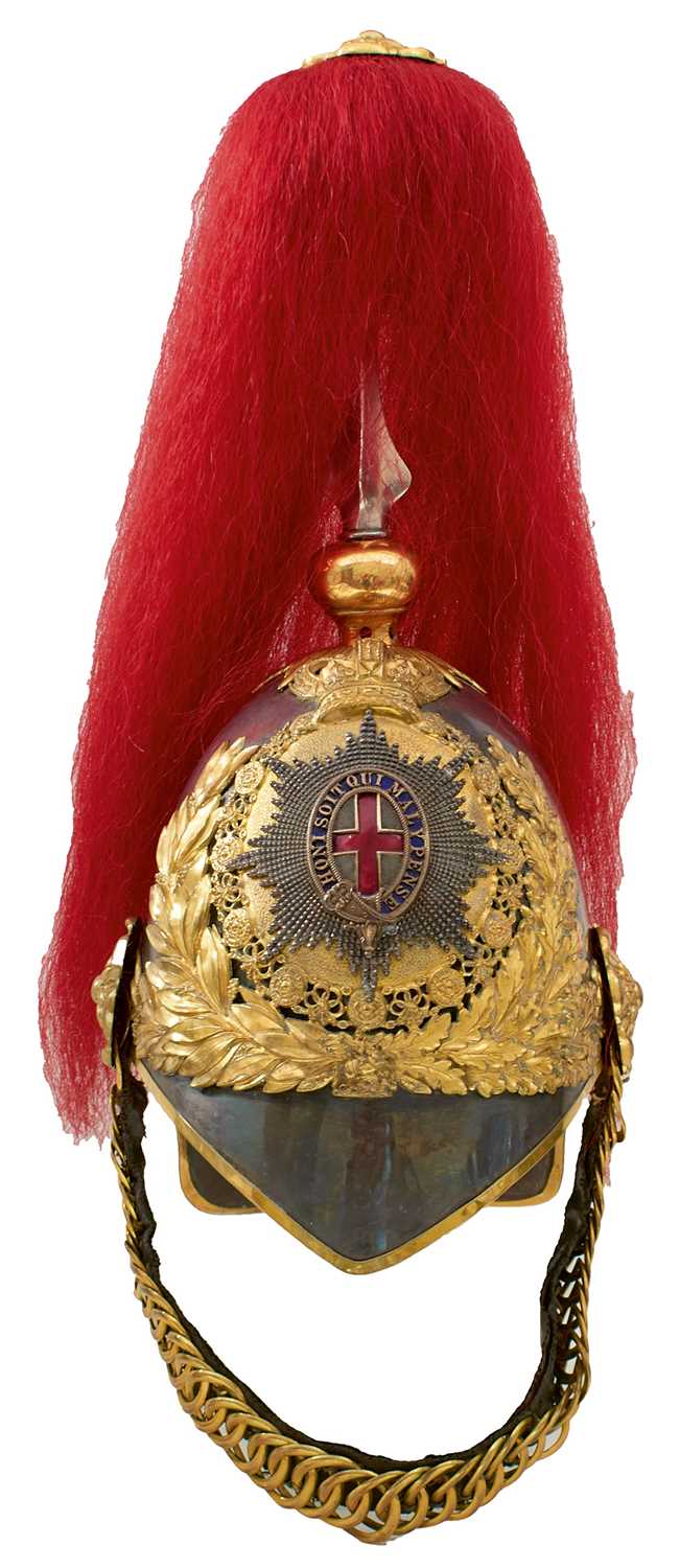 Lot A VICTORIAN ROYAL HORSE GUARDS OFFICER'S HELMET