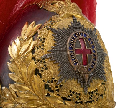 Lot A VICTORIAN ROYAL HORSE GUARDS OFFICER'S HELMET