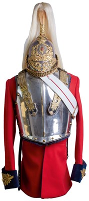 Lot A VICTORIAN 1842 PATTERN LIFE GUARDS OFFIECR'S HELMET AND LATER UNIFORM ENSEMBLE