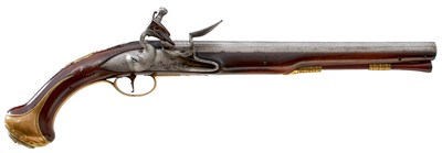 Lot 339 - A PAIR OF 22-BORE FLINTLOCK HOLSTER PISTOLS BY TURVEY
