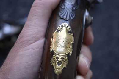 Lot 339 - A PAIR OF 22-BORE FLINTLOCK HOLSTER PISTOLS BY TURVEY